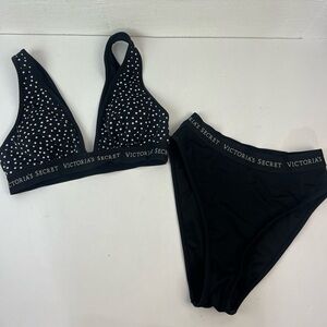 Victoria’s Secret Black Polka Dot Bikini, Small